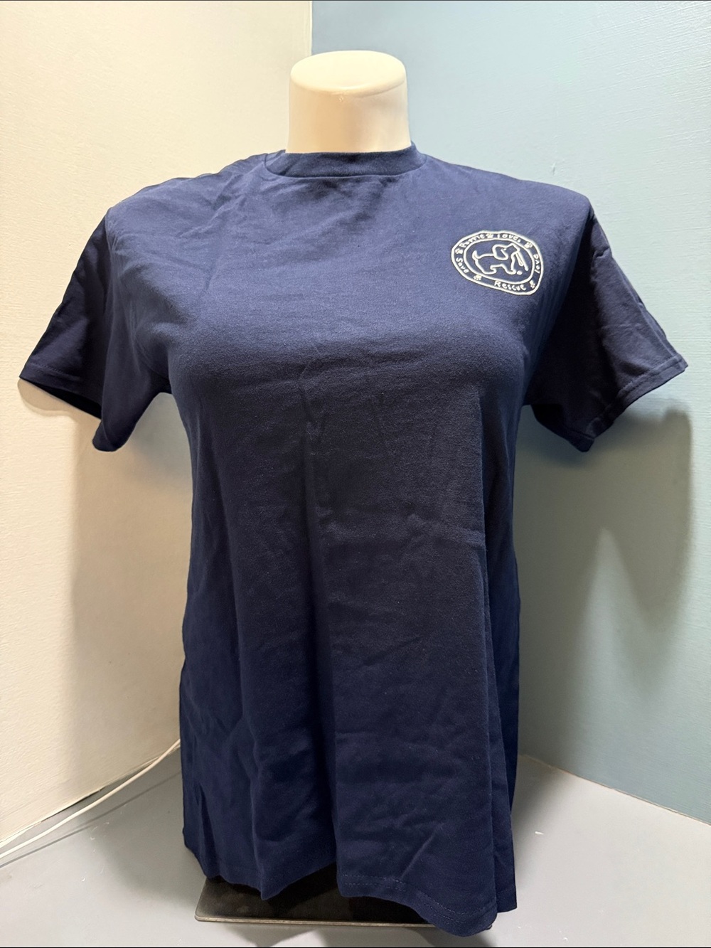 Puppie Love Women's Navy Graphic Short Sleeve Tee - Picture 3 of 4